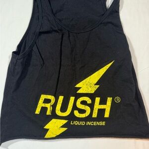Bella Canvas Cropped Black Tank Top with Bold Yellow Design